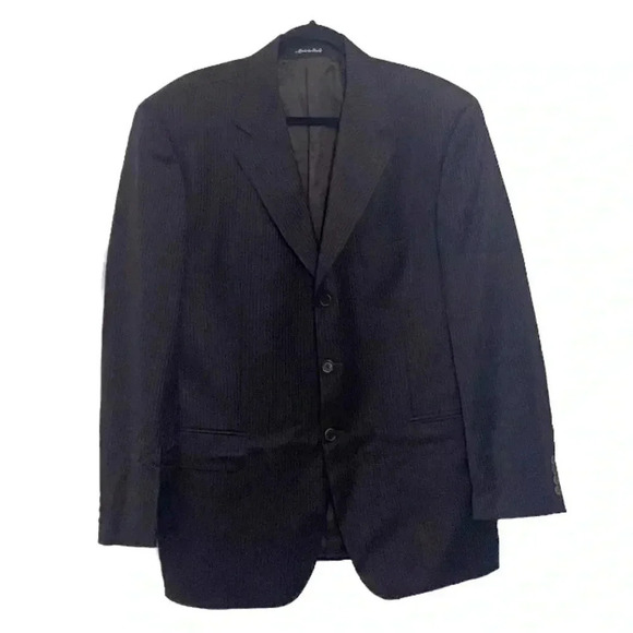Ermenegildo Zegna  men’s vintage dark brown striped preppy casual luxury suit 54 - Picture 3 of 16